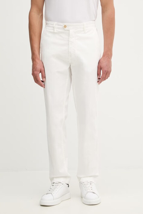 Aeronautica Militare spodnie regular męskie bawełniane z elastanem beżowe regular waist PA1711UCT04292