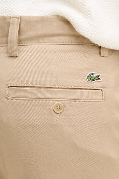 Lacoste Штани regular чоловічі бавовняні з еластаном — SS26-SPM0F9, бежевий — фото 4