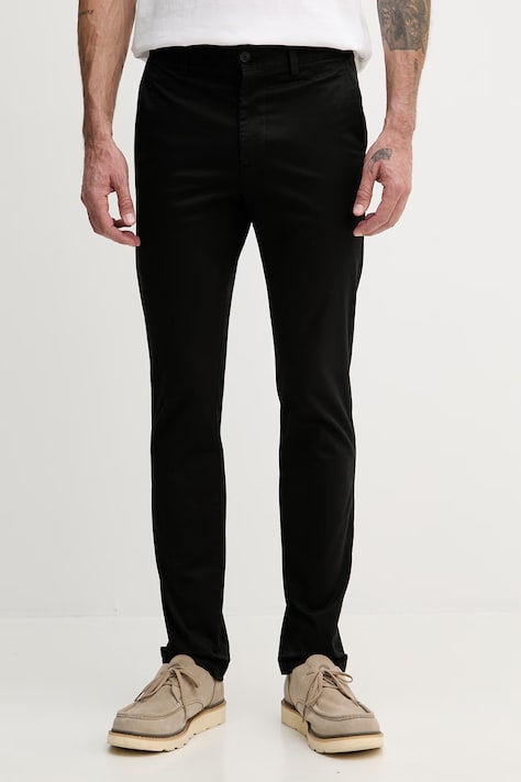 Lacoste nohavice regularné pánske bavlnené s elastanom čierne regular waist HH1965