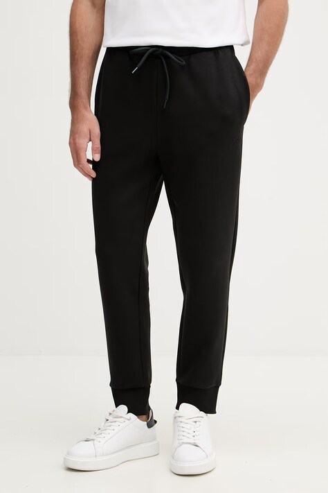 BOSS Green pantaloni de trening pentru bărbați, din bumbac cu elastan negri regular waist 50555505