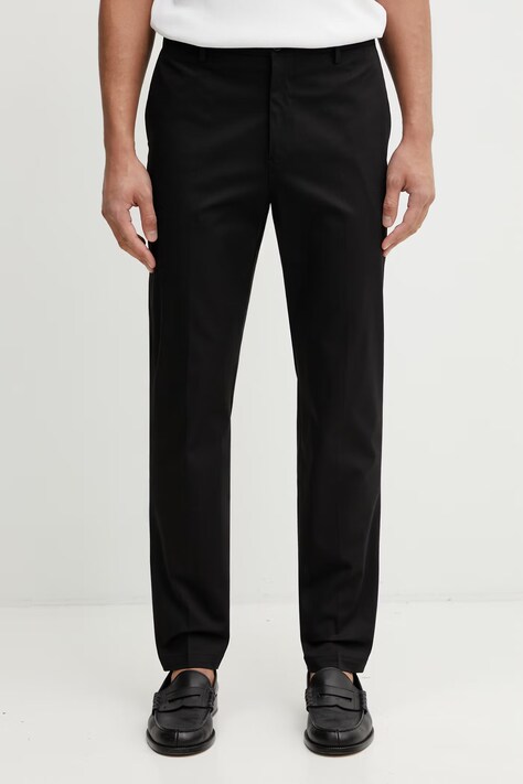 Paul Smith MENS TROUSER spodnie garniturowe bawełniane z elastanem męskie czarne regular waist M1R.055Z.V01934