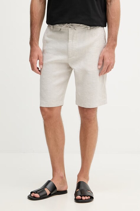 BOSS Orange шорти чоловічі з льону сірі 50559178