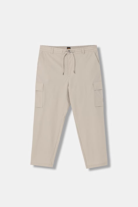 BOSS Orange pantaloni cargo pentru bărbați gri regular waist 50562768