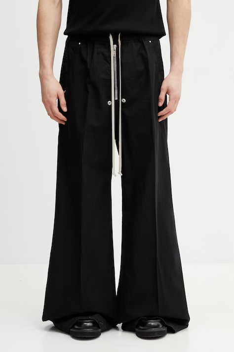 Rick Owens DRKSHDW Geth Belas spodnie bawełniane męskie czarne super high waist DU01F4378.CR