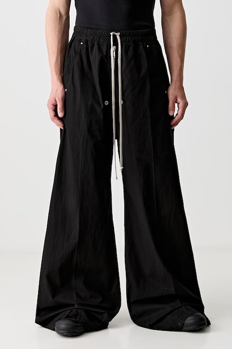 Rick Owens DRKSHDW Geth Belas spodnie bawełniane męskie czarne super high waist DU01F4378.CR