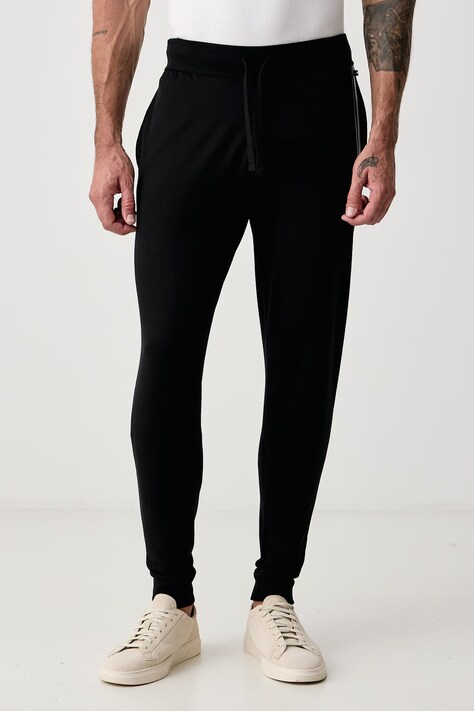 BOSS Spodnie dresowe męskie bawełniane czarne regular waist 50554784