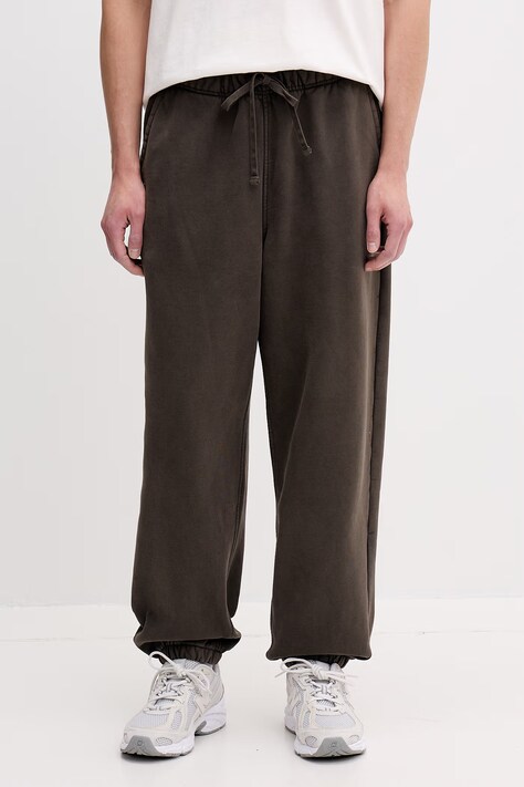 Vans spodnie dresowe męskie z bawełną Premium LX Fleece zielone VN000T7FEMV1