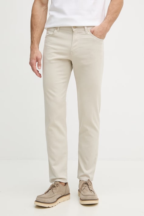 BOSS штани чоловічі з бавовною Re.Maine5 бежеві regular waist 50553815