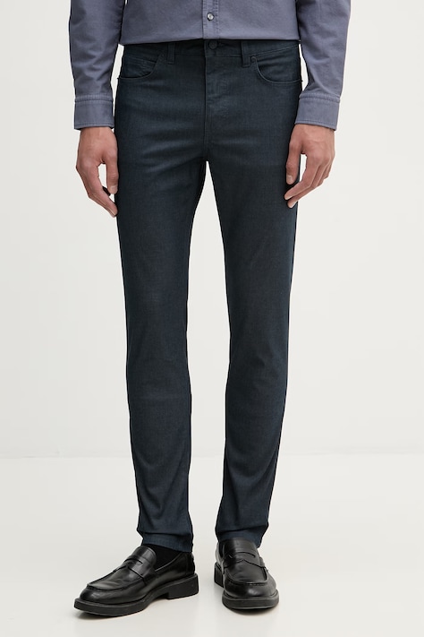 BOSS pantaloni bărbați cu bumbac Delaware5 bleumarin regular waist 50560031