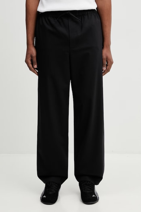 Kenzo spodnie z dodatkiem wełny Jog Pants męskie kolor czarny w fasonie chinos FF55UP5069RU
