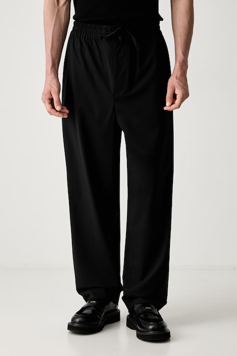 Kenzo Jog Pants панталон с вълна мъжки черен със стандартна талия FF55UP5069RU
