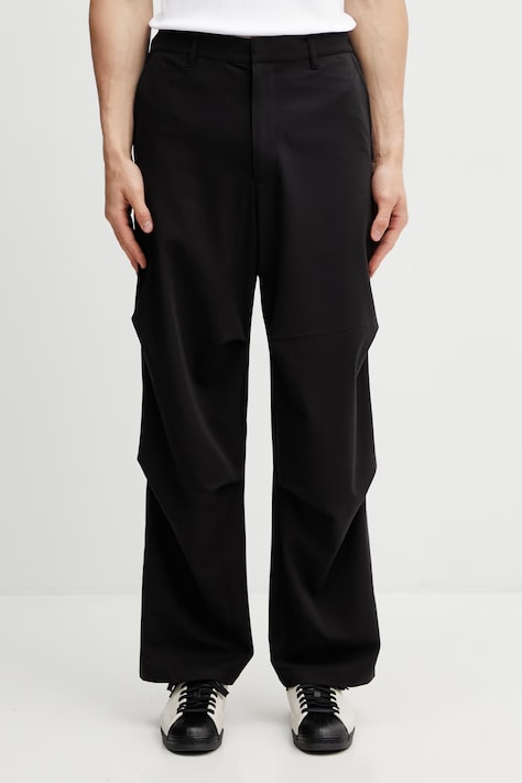 Filling Pieces Drapy Pants spodnie z wiskozy męskie czarne regular waist 412650501295.130