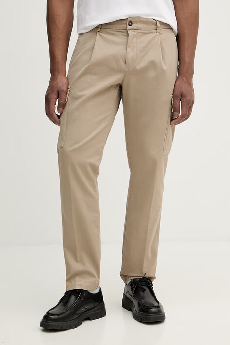 Aeronautica Militare spodnie męskie kolor beżowy proste PA1718UCT04331