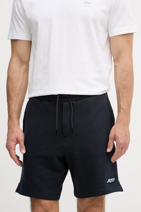 BOSS Orange pantaloncini da tuta da uomo con cotone blu navy regular waist 50559260