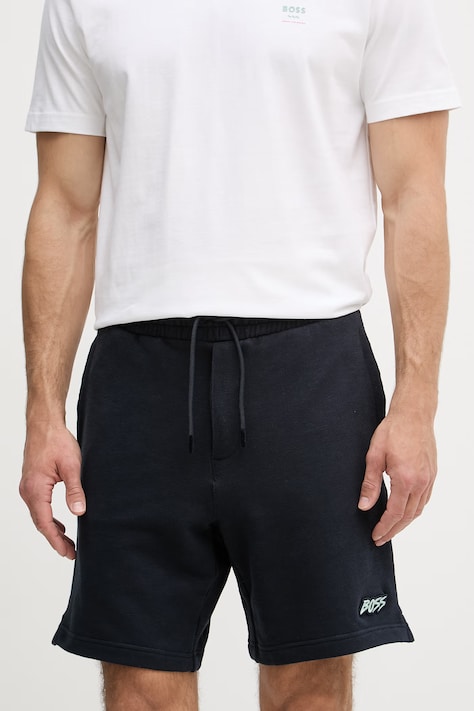 BOSS Orange pantaloncini da tuta da uomo con cotone blu navy regular waist 50559260