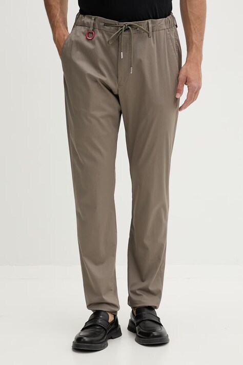 Joop! spodnie męskie bawełniane z elastanem brązowe regular waist 30102841