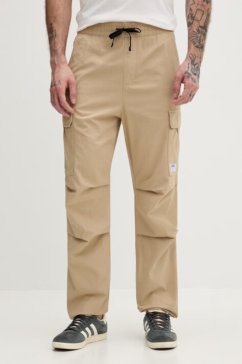 Hugo Blue spodnie bawełniane Gadic262D męskie kolor beżowy w fasonie cargo 50559930