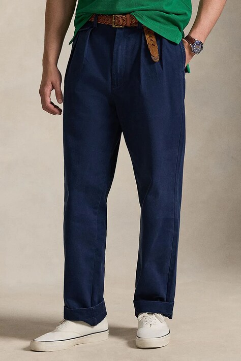 Polo Ralph Lauren spodnie bawełniane TWILL-WHITMAN męskie kolor granatowy proste 710850209020