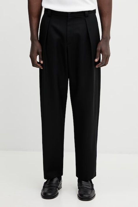 A.P.C. spodnie z dodatkiem wełny Renato męskie kolor czarny proste PSALP.H08428