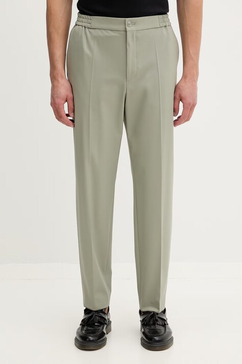 HUGO брюки slim fit мужские шерстяные Gos233F1X зелёные regular waist 50547351