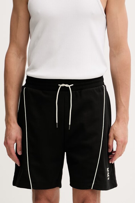 HUGO σορτς επίσημα ανδρικά με βαμβάκι Darynto μαύρα κανονικά 50556603