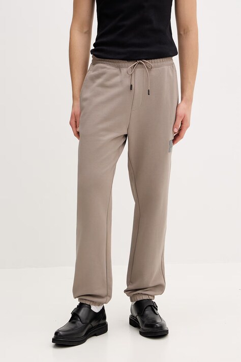 HUGO spodnie dresowe bawełniane Daylony męskie kolor beżowy gładkie 50557453