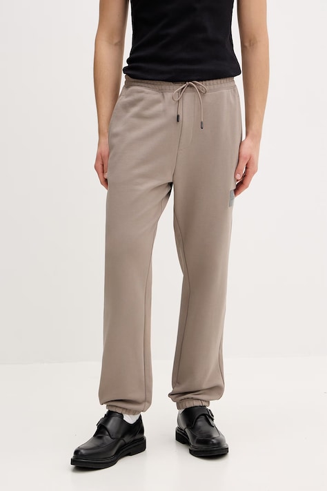 HUGO spodnie dresowe bawełniane Daylony męskie kolor beżowy gładkie 50557453