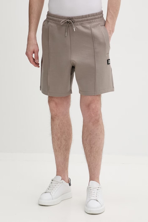 HUGO спортивные шорты для мужчин из хлопка Dimacshort бежевые high waist