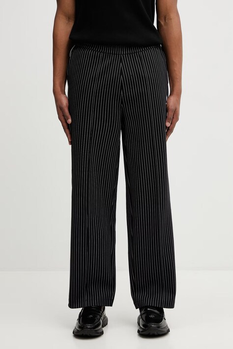 Fred Perry x Kris Van Assche spodnie męskie czarne high waist ST2101