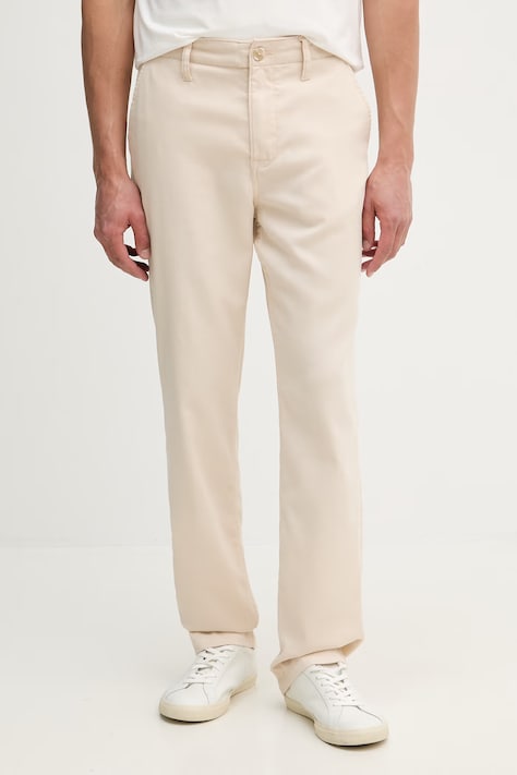 Guess spodnie męskie z bawełną PAOLO beżowe M6GB14 W2023
