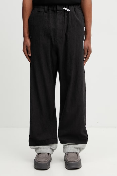 Maison MIHARA YASUHIRO spodnie wełniane męskie czarne regular waist J16PT132