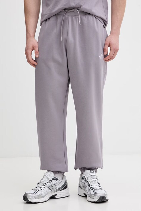 The North Face spodnie dresowe męskie z bawełną Essential Relaxed fioletowe regular waist NF0A8C1FG7O1