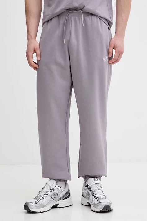 The North Face spodnie dresowe męskie z bawełną Essential Relaxed fioletowe regular waist NF0A8C1FG7O1