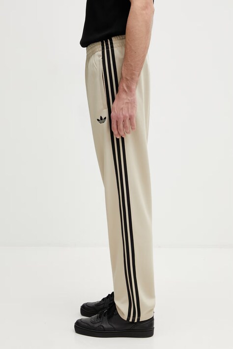 adidas Originals spodnie dresowe z bawełną męskie beżowe regular waist KE6683
