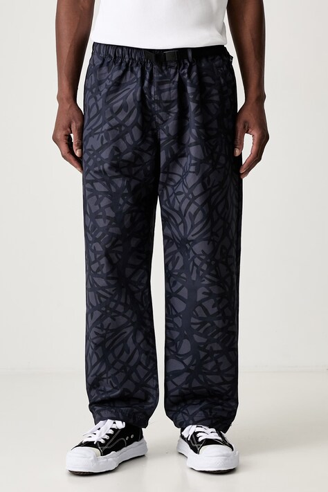 by Parra A Forest spodnie z bawełną męskie niebieskie regular waist 55442