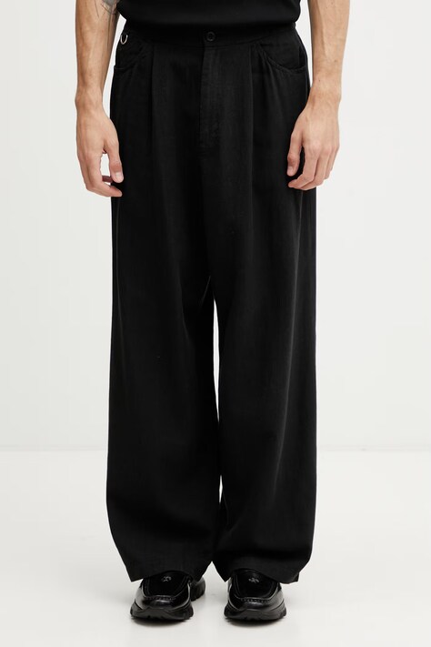 Undercover PANTS брюки с добавлением льна для мужчин чёрные regular waist UP1F4502