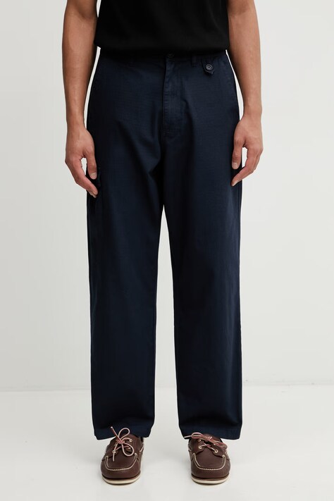 Barbour MTR0796NY91 spodnie bawełniane męskie granatowe regular waist