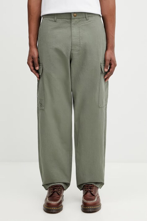 Barbour MTR0798OL52 spodnie cargo bawełniane męskie zielone regular waist