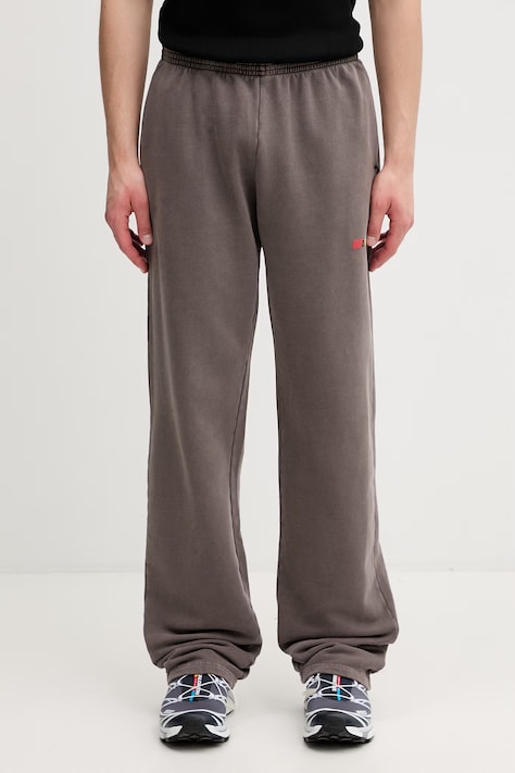 Martine Rose tepláky bavlněné pánské hnědé high waist 687JS02700