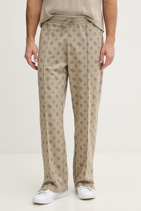 Guess spodnie dresowe męskie OVIDO beżowe regular waist Z6GB03 K2850