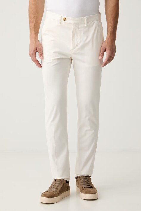 Tommy Hilfiger spodnie straight męskie z lyocellem NEW YORK beżowe regular waist MW0MW40783