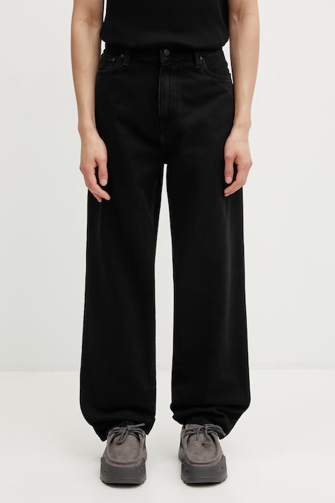 Carhartt WIP Aaron Pant spodnie bawełniane męskie czarne regular waist I036728.8906