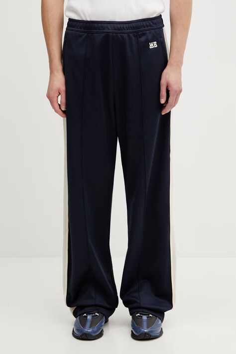 Wales Bonner Motion Track Men's sweatpants with cotton navy regular waist MS26JE07.JE10.503