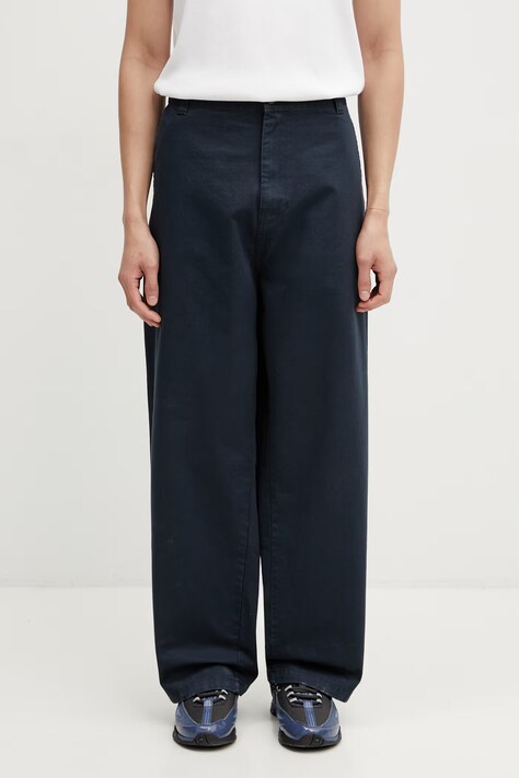 Carhartt WIP Brady Pant spodnie regular bawełniane męskie granatowe regular waist I035655.3IW06