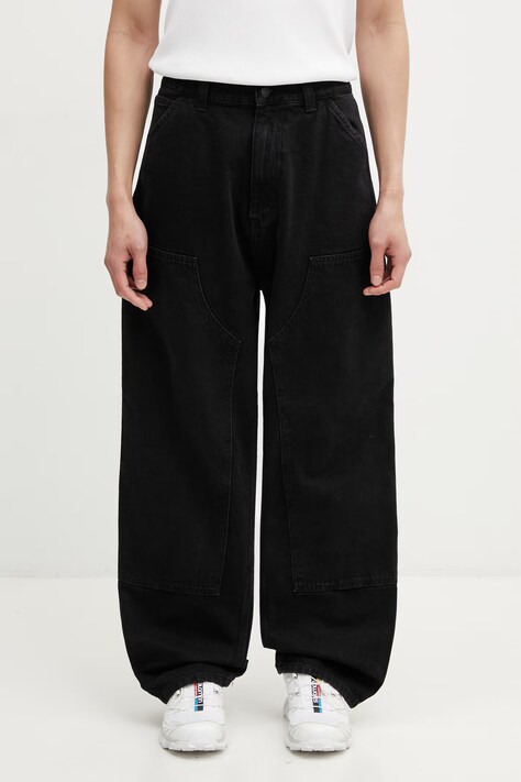 Carhartt WIP OG Double Knee Pant spodnie boyfriend bawełniane męskie czarne high waist I036733.8906