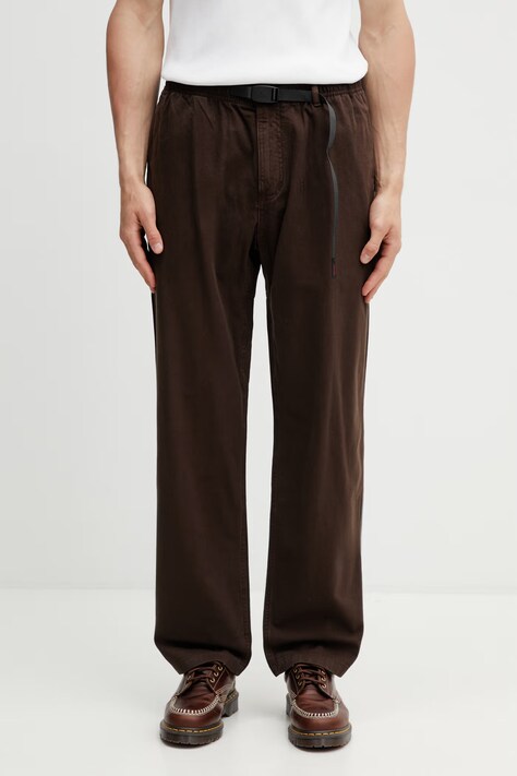 Gramicci Gramicci Pant spodnie bawełniane męskie brązowe regular waist G102.OGT