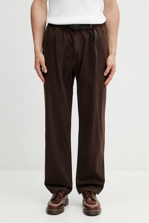 Gramicci Gramicci Pant spodnie bawełniane męskie brązowe regular waist G102.OGT