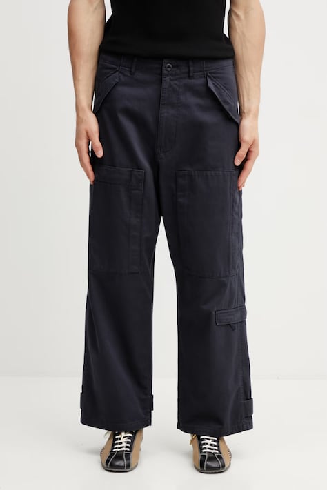 Human Made MENS WOVEN PANTS брюки из хлопка для мужчин тёмно-синие regular waist HM31PT014