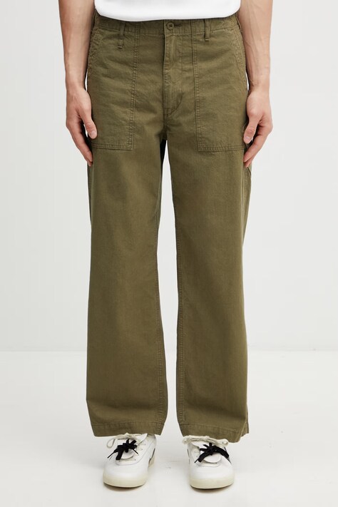 Human Made MENS WOVEN PANTS spodnie bawełniane męskie zielone regular waist HM31PT015