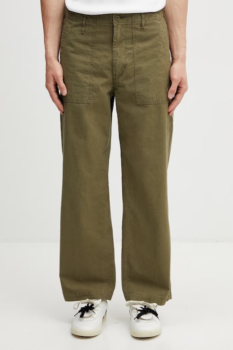Human Made MENS WOVEN PANTS spodnie bawełniane męskie zielone regular waist HM31PT015